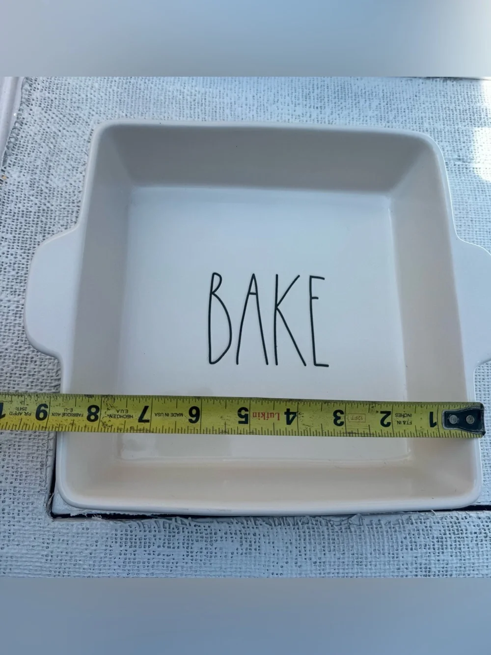 RAE DUNN “BAKE” cream Ceramic Baking Dish (excellent condition never used)